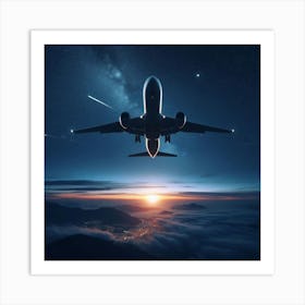 Airplane Flying In The Sky Art Print