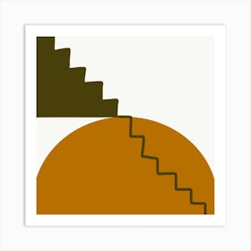 Stairway To Heaven - Midcentury modern painting Art Print