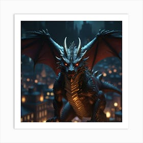 Dragon In The City Art Print