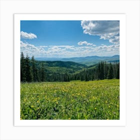 A Panoramic Scene Capturing The Essence Of A Clear Spring Day In Nature Soft Sunlight Filtering Thr 2 1 Art Print