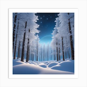 Snowy Forest 17 Art Print