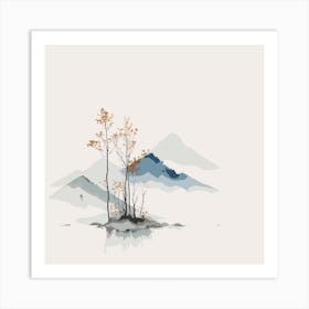 Asian Landscape Painting Art Print