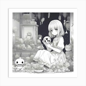 Skeleton Girl Art Print