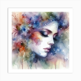 Watercolor Of A Woman 26 Art Print