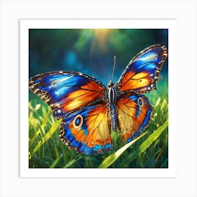 Butterfly In The Grass Art Print