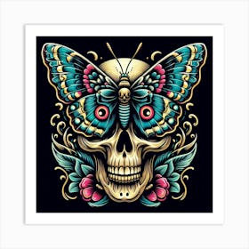 Skull Butterfly Art 2 Art Print