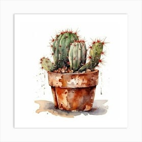 Watercolor Cactus 8 Art Print