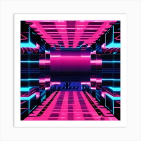 Neon Tunnel - Neon Stock Videos & Royalty-Free Footage Art Print