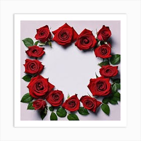 Red Roses In A Circle 5 Art Print