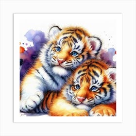 Tiger Cubs Art Print