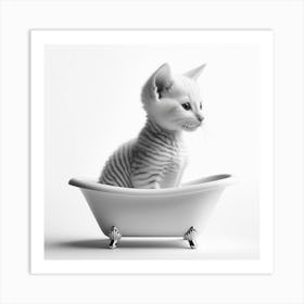 Kitten In A Bathtub Art Print