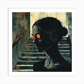 Woman With Red Eyes Art Print