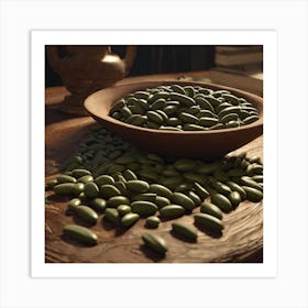 Green Beans In A Bowl Art Print