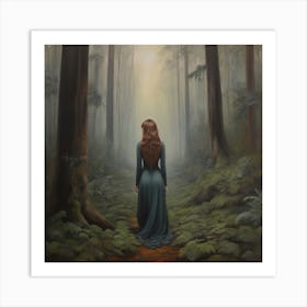 Girl In The Woods Art Print