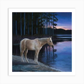 Horse By The Water 6 Art Print