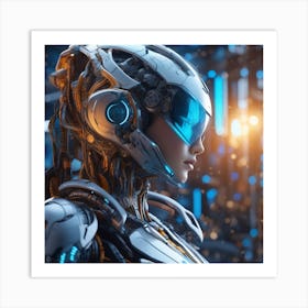 Futuristic Female Robot 23 Art Print