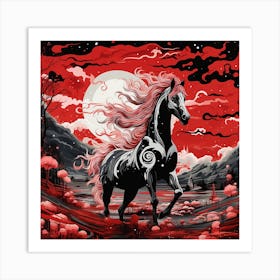 Horse In The Night Sky Art Print