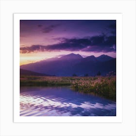 Sunset Over Lake 1 Art Print