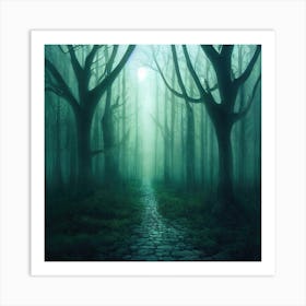 Dark Forest Path Art Print