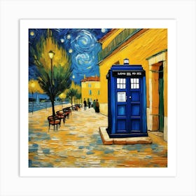 Tardis On The Terrace At Arles - Dr WHO & Van Gogh inspired Art Print 3 Art Print