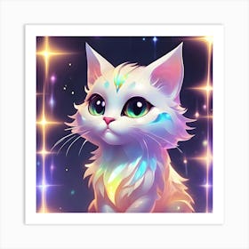 Cat With Green Eyes Art Print