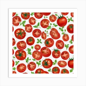 Seamless Pattern Of Tomatoes 1 Art Print