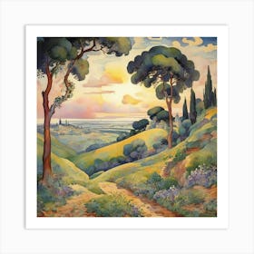 Landscapes 1905 Henri Edmond Cross Cartoon Art Print 1 Art Print