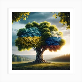 Tree Of Ukraine and Russia Art Print