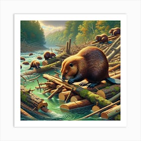 Dam Builders - Nature Art Print