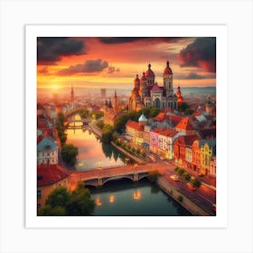 Sunset In Czech Republic 2 Art Print