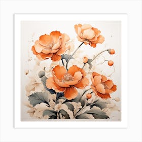 Orange Flowers Art Print