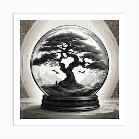 Tree In A Snow Globe Art Print