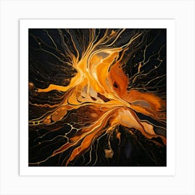 Firefly Vibrant Abstract Digital Art Showcasing Chaotic Beauty And Fluid Motion 52418 (2) Art Print