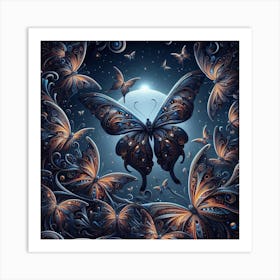 Dark Butterfly Art Art Print