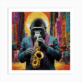 Gorilla Jazz Art Print