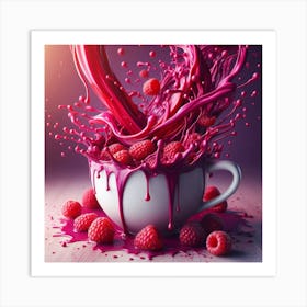 Splash Of Raspberry Juice In A Cup Art Print