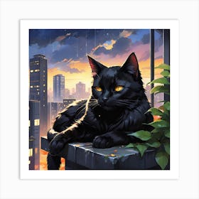 Cat In The City Art Print