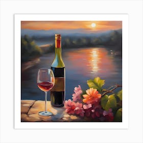 Sunset By The Lake Art Print