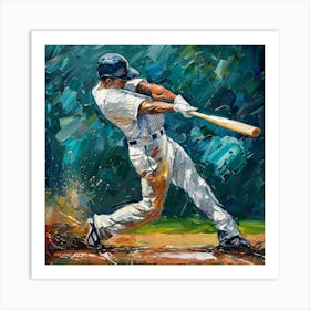 Baseball Player Swinging 1 Art Print