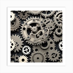 Gears Stock Photos & Royalty-Free Footage 1 Art Print