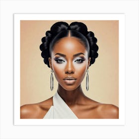 Black Woman With Braids Art Print