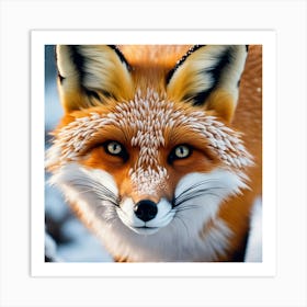 Fox In The Snow 6 Art Print