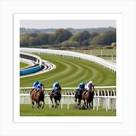 Jockeys On The Track Art Print