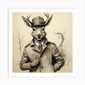 Detective Deer 6 Art Print