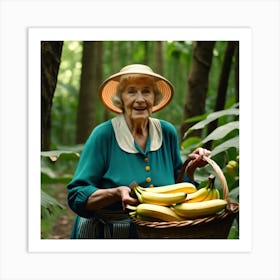 Old Lady With Bananas Art Print