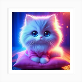 Cute Kitten With Blue Eyes Art Print