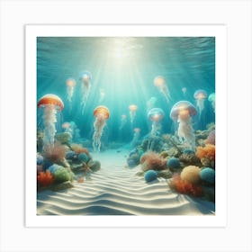 Jellyfish Underwater Art Print