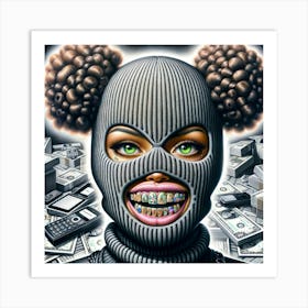 Woman In A Mask 1 Art Print