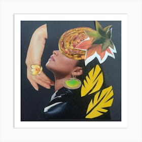 Modern Art, Goddess Of Nature Collage Art Print