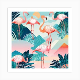 Flamingos 4 Art Print